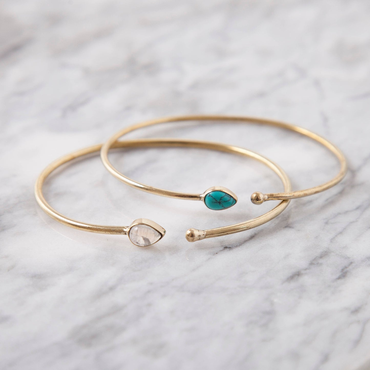 Moonstone Brass Bracelet Cuff