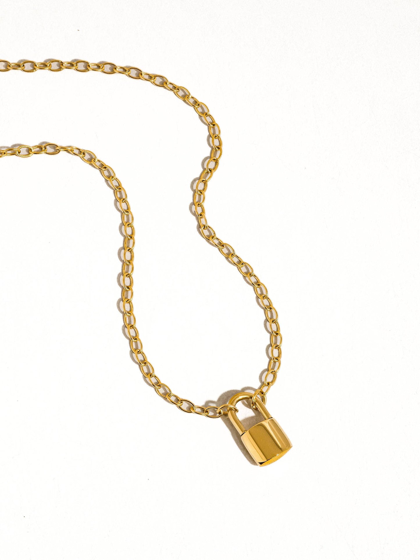 Lock Charm Chain Necklace
