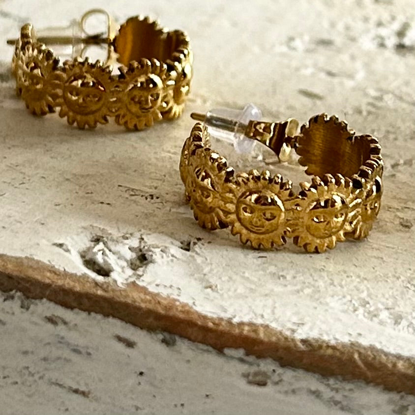 Sun Goddess Hoop Earrings