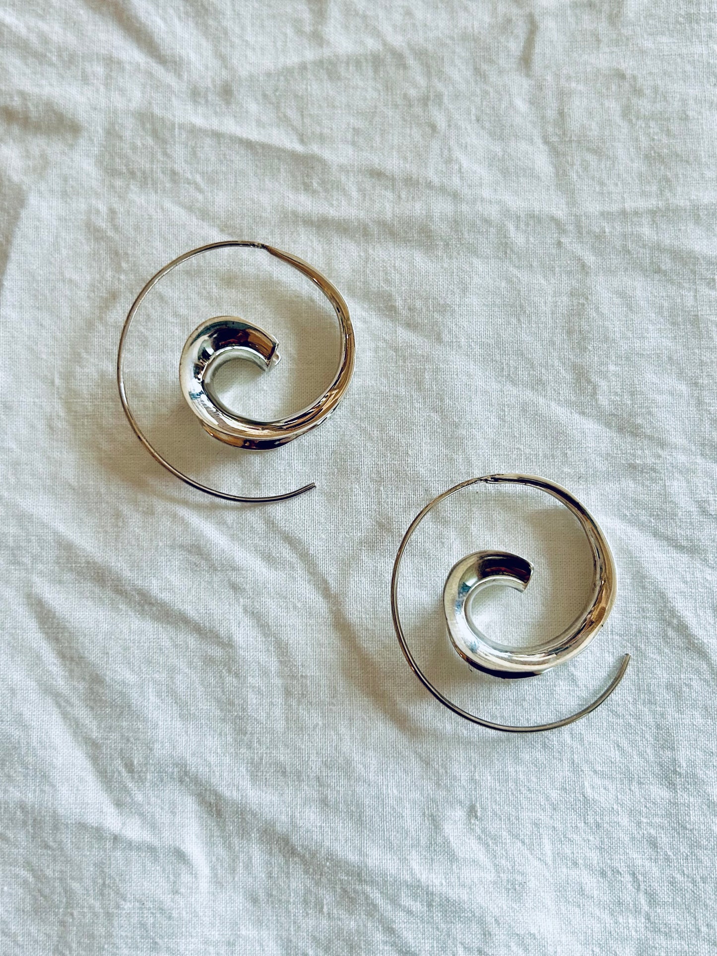 Sterling Silver Spiral Earring