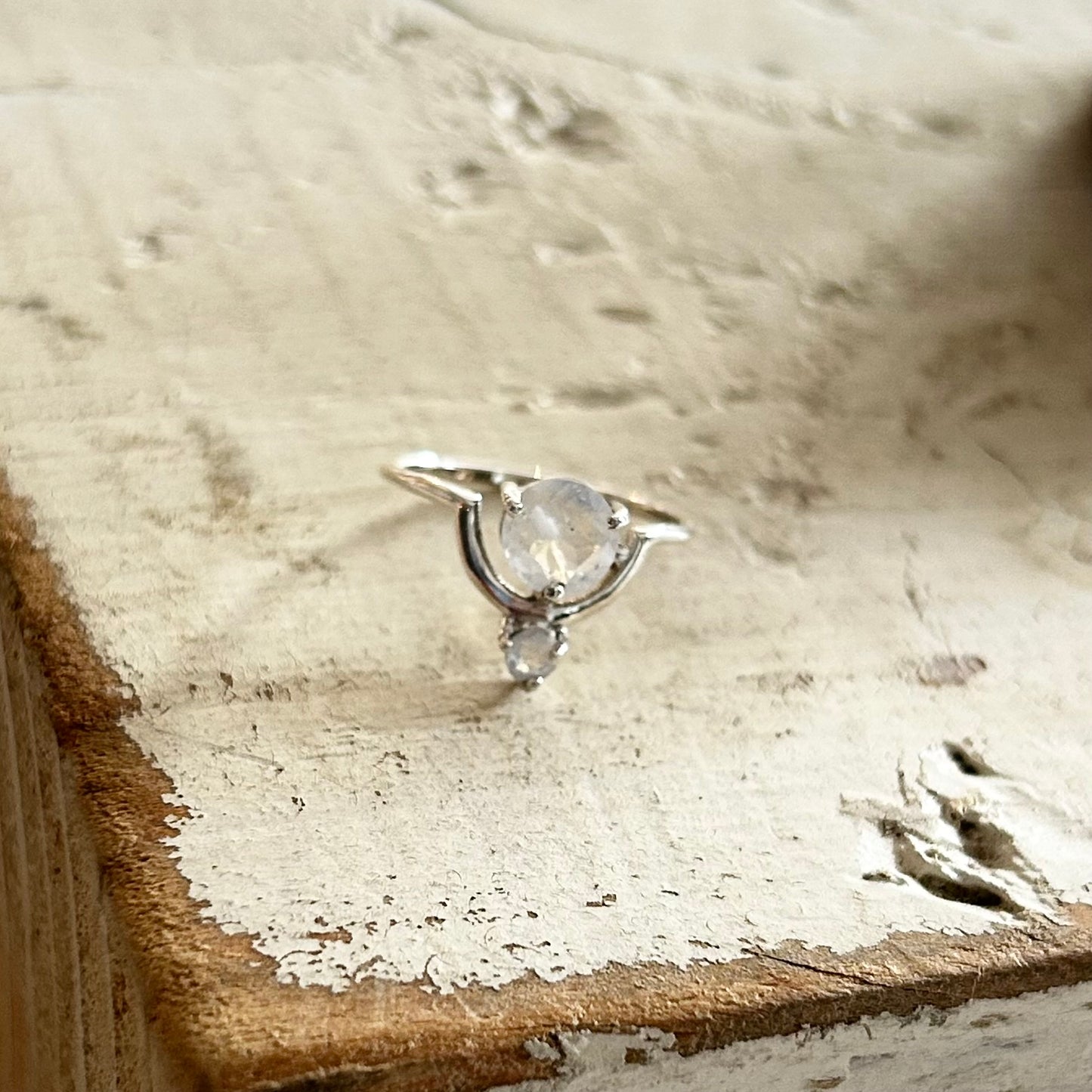 Silver Dual Moonstone Ring