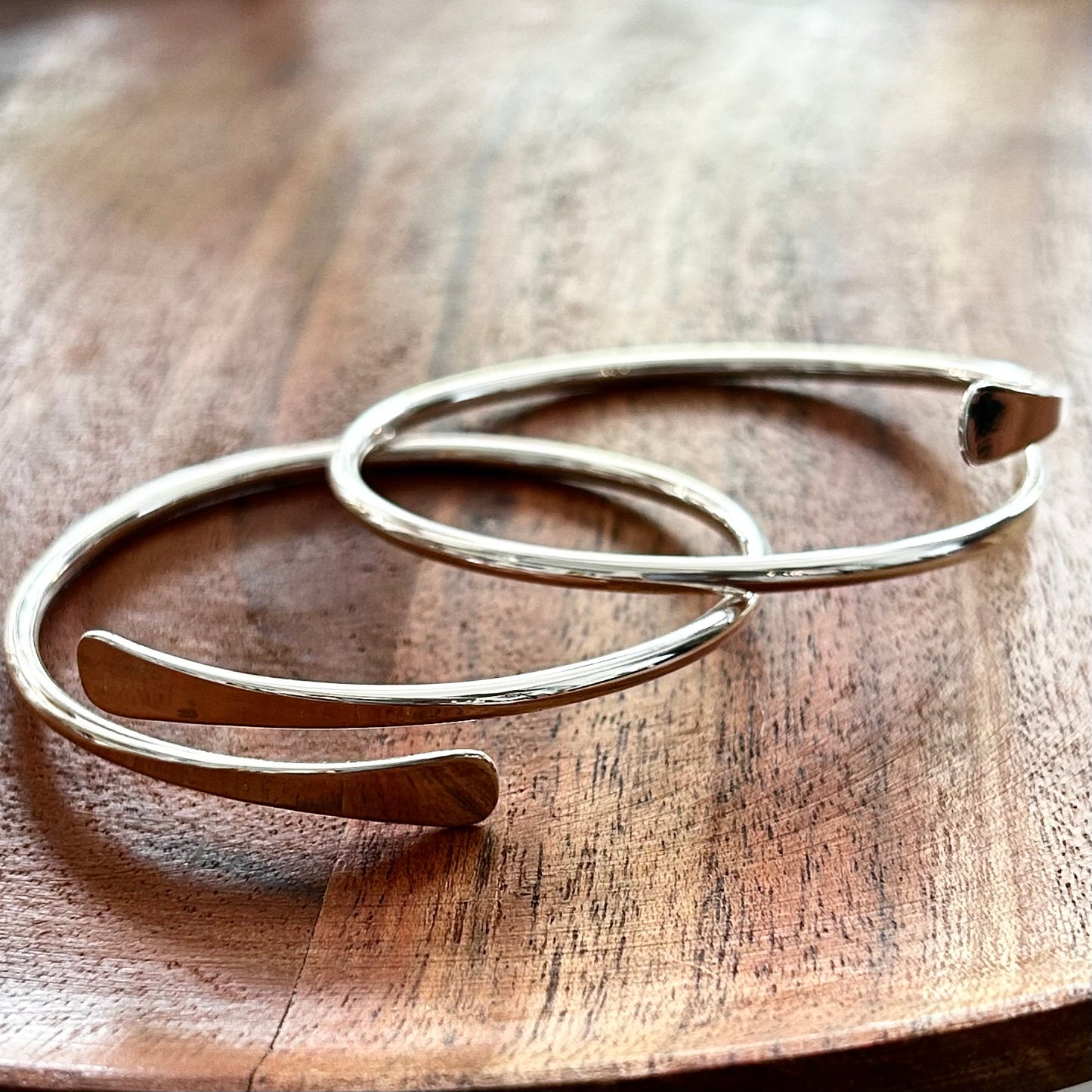 Silver Brass Coil Bangles