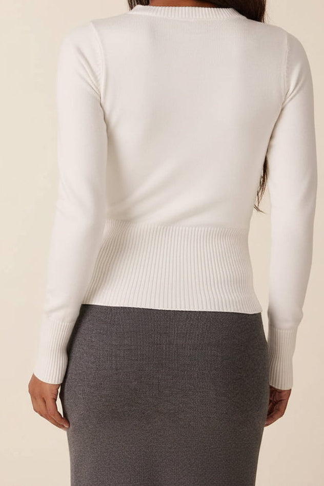 Flower Point Corset Cardigan Sweater