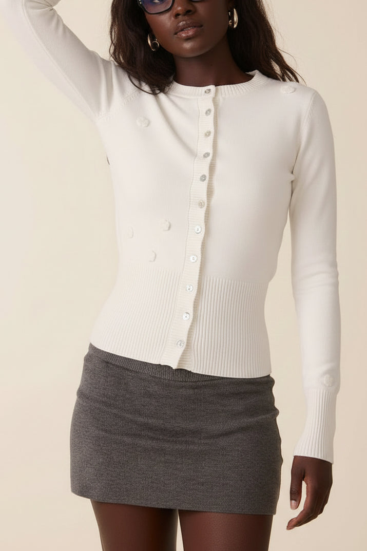 Flower Point Corset Cardigan Sweater