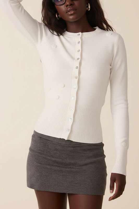 Flower Point Corset Cardigan Sweater