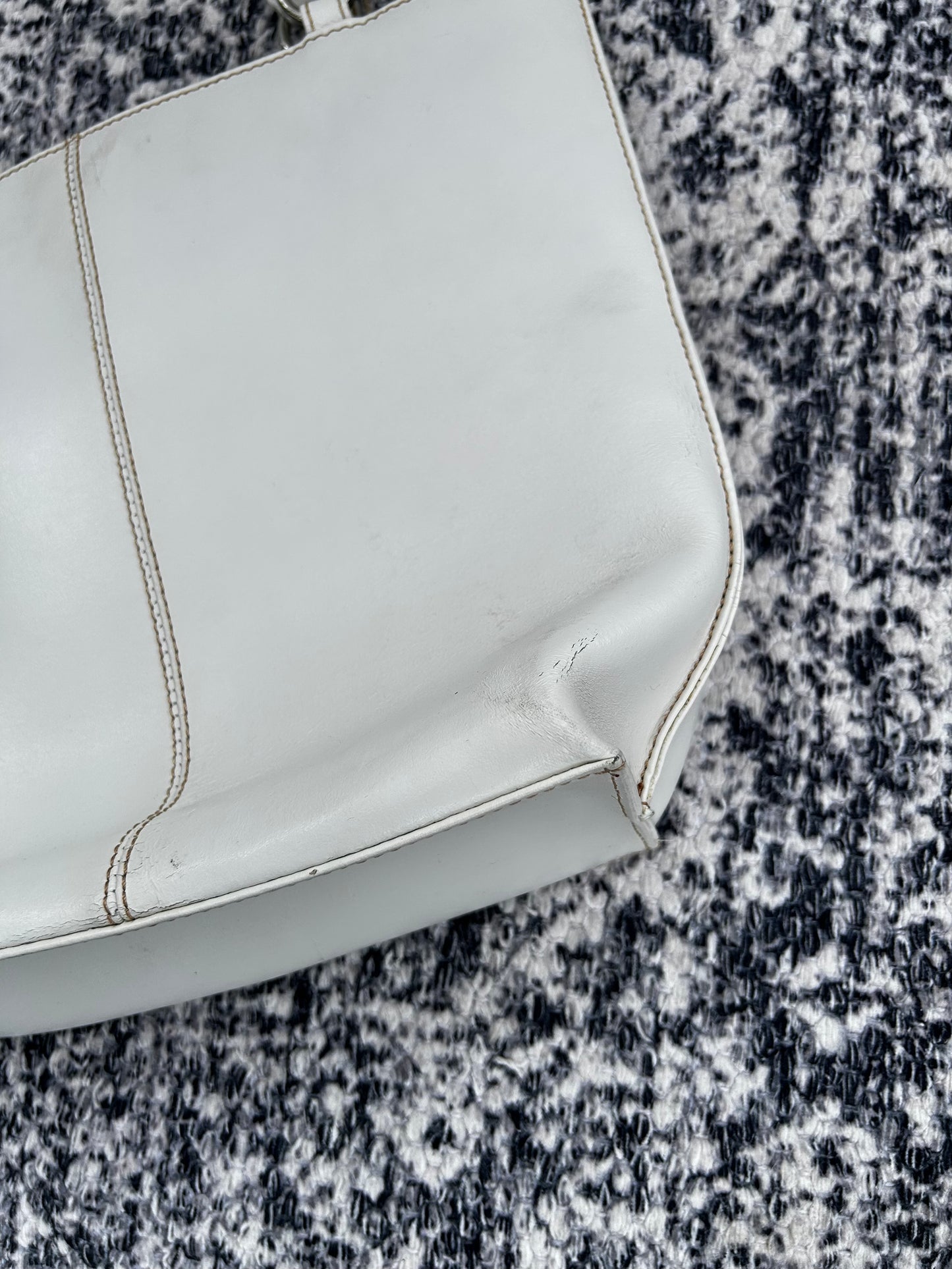 Y2K Vintage Top Stitch Leather Shoulder Bag