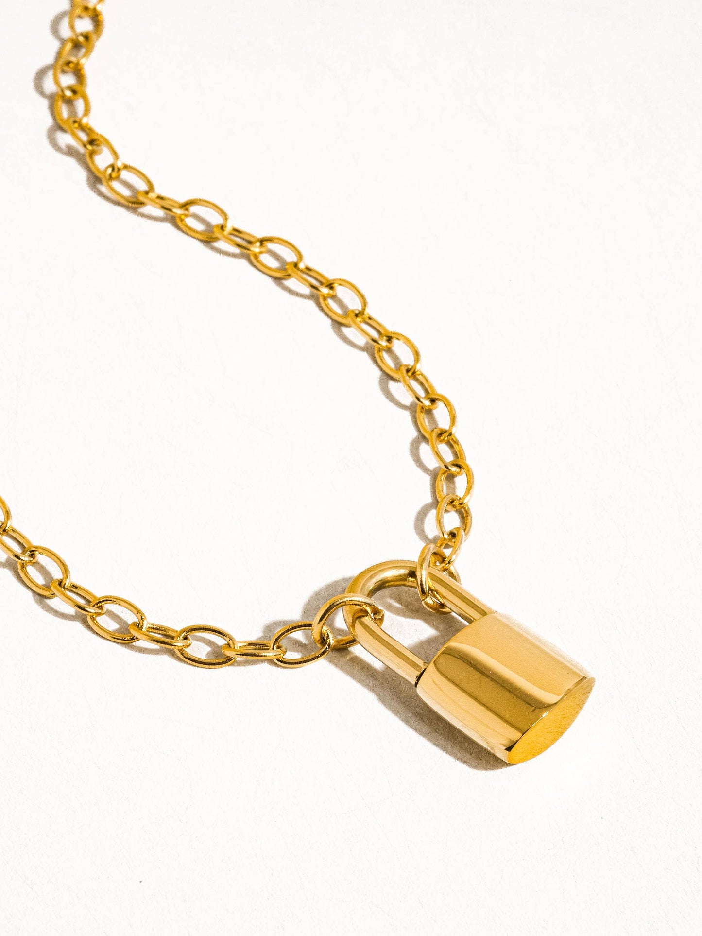 Lock Charm Chain Necklace