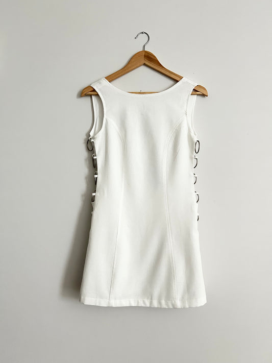 Linen Mini Dress with O-Rings