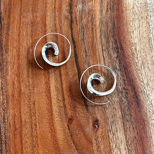 Sterling Silver Spiral Earring