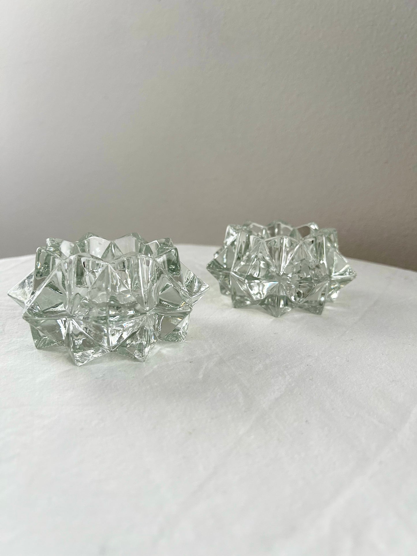 Starburst Glass Candle Holders