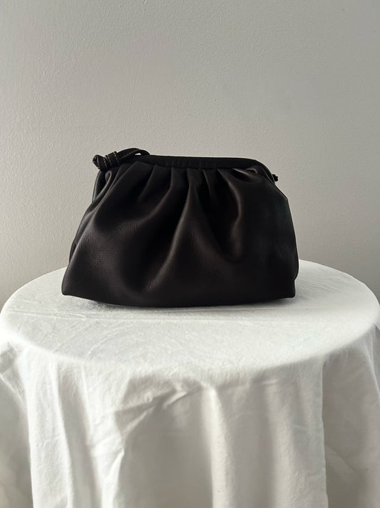Handmade Leather Pouch / Crossbody - Black