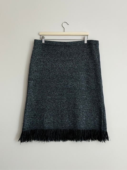 Vintage Knit Fringe Skirt