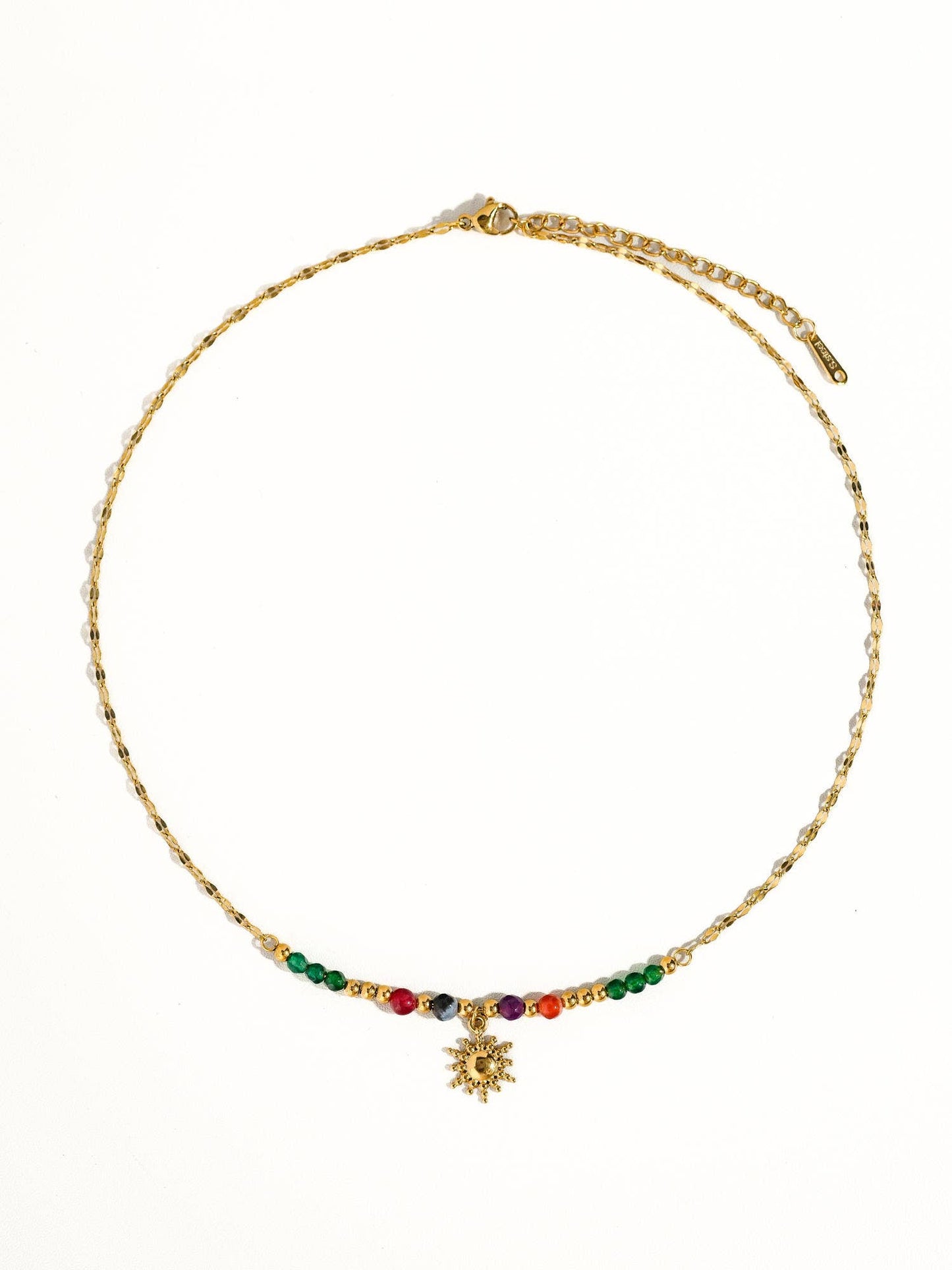 Sun Pendant Beaded Necklace