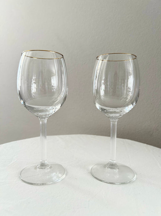 Gold Trimmed Wine Glasses