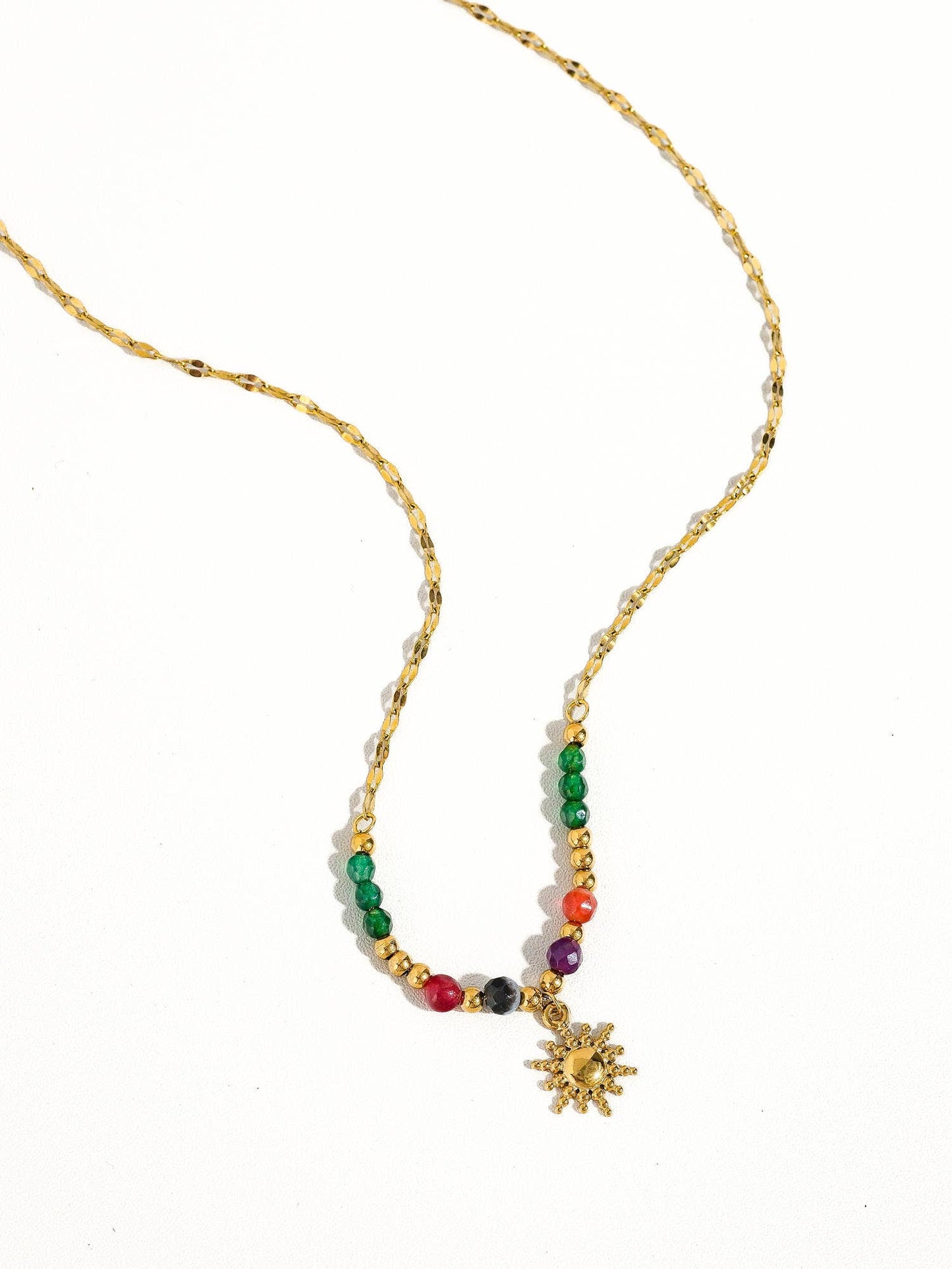 Sun Pendant Beaded Necklace
