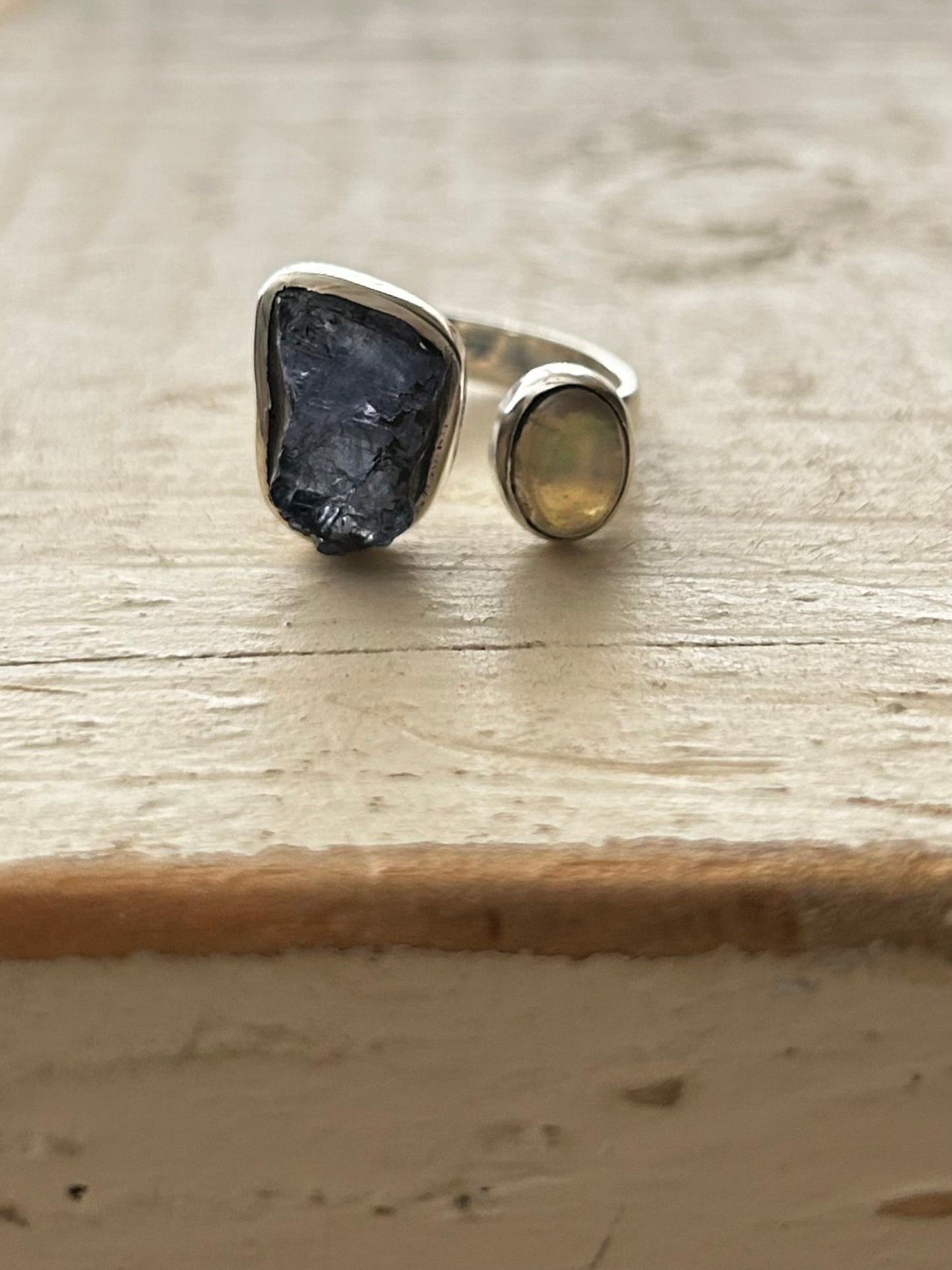 Opal & Tanzanite Dual Stone Ring