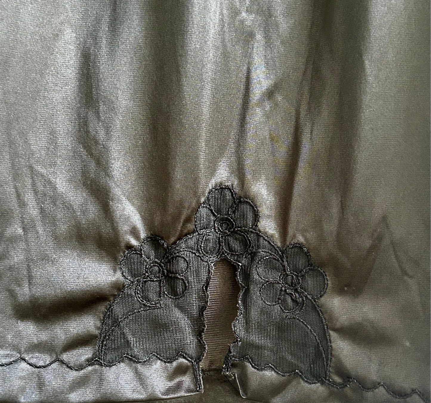 Floral Embroidered Slip Skirt (Vintage)