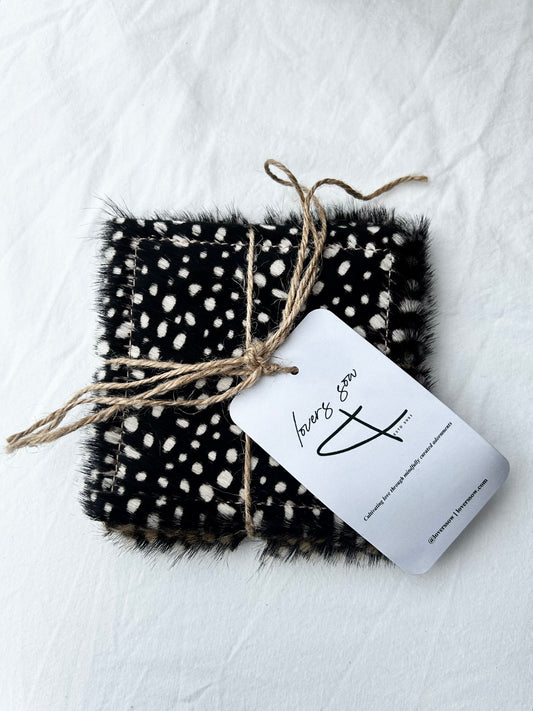 Calf Hair Coaster Set