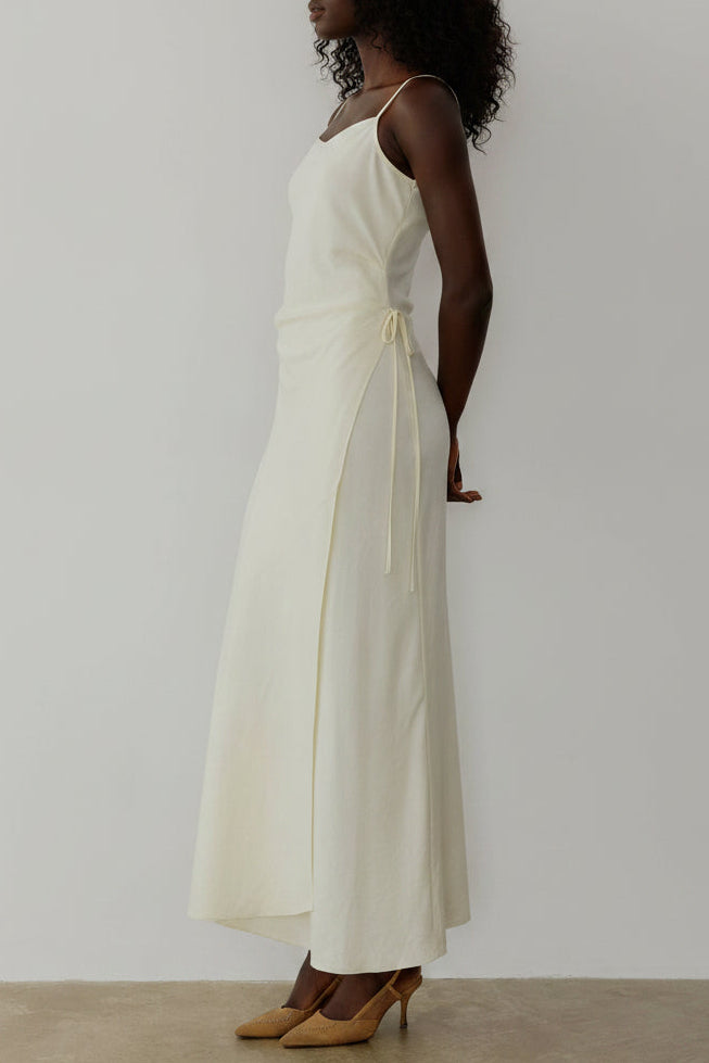 Wrap Style Maxi Slip Dress