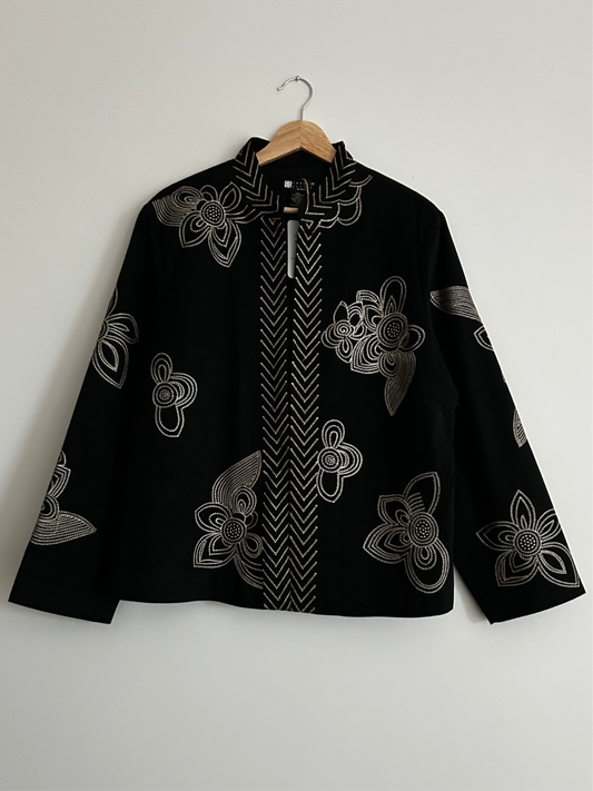 Vintage Floral Stitch Cotton Jacket