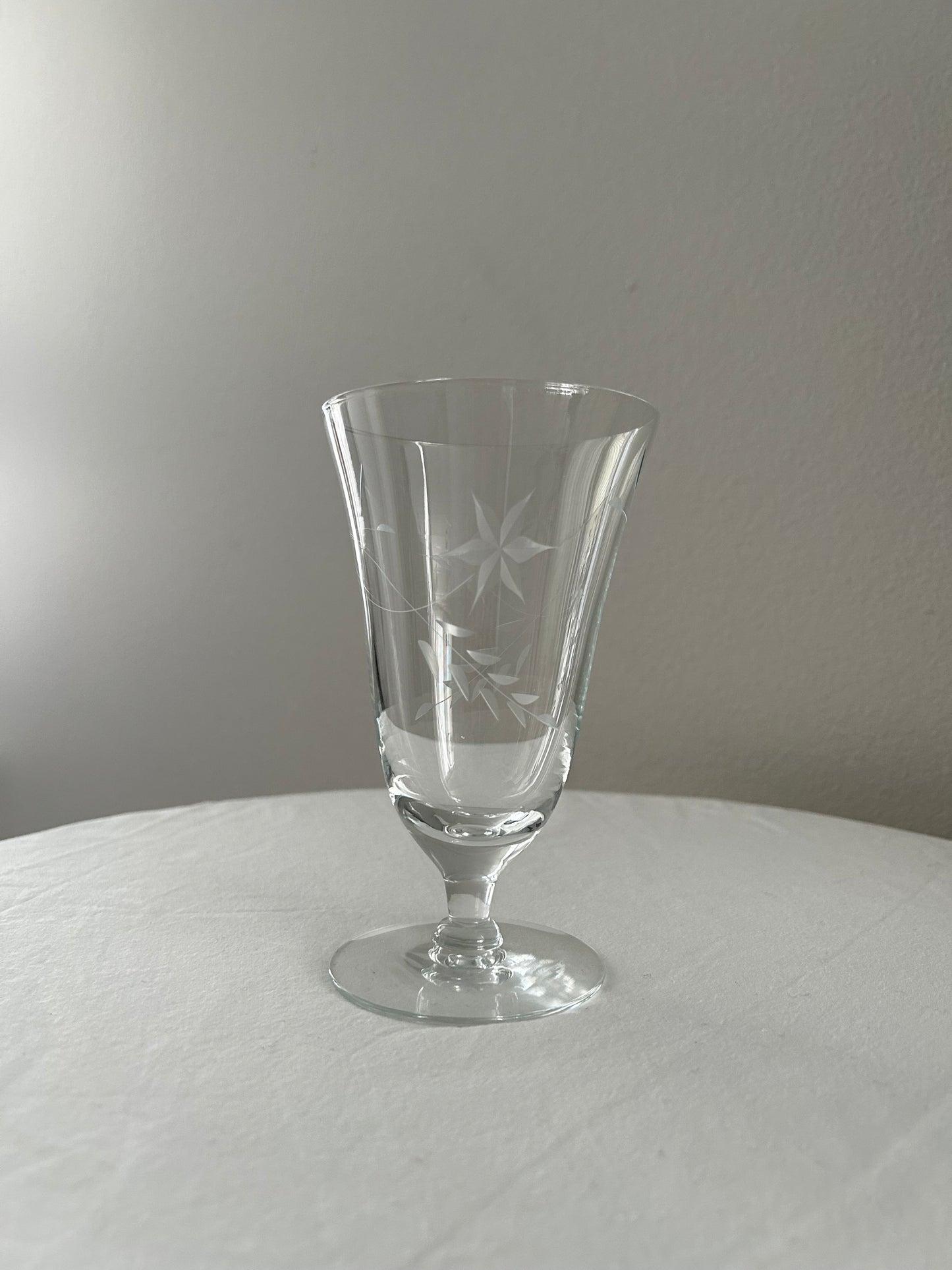 Floral Etched Stemmed Glasses