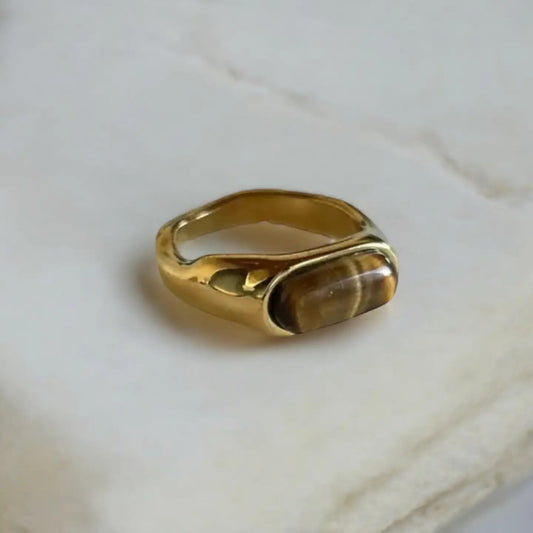 Irregular Tiger Eye Ring