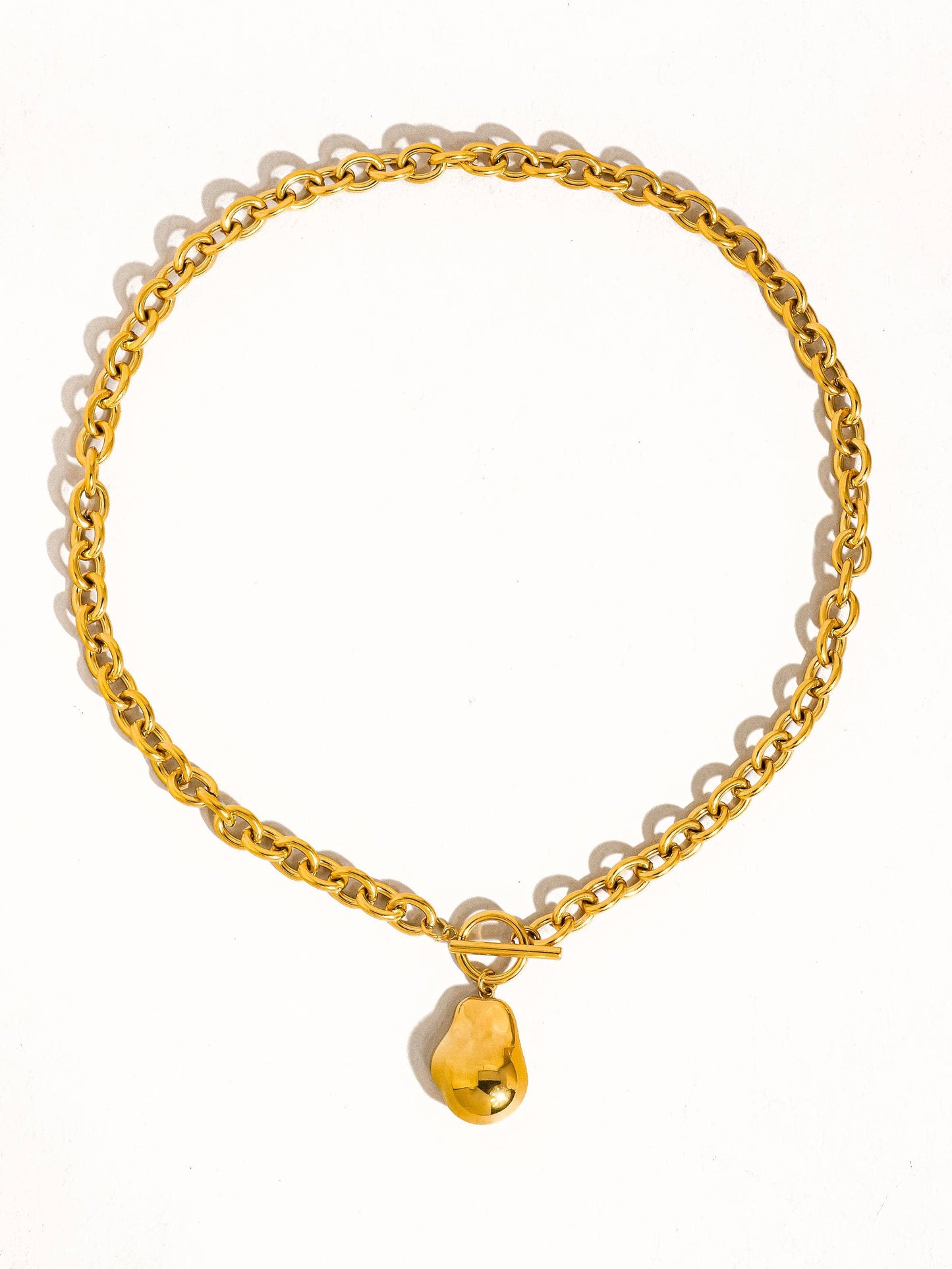 Chunky Pearl Detail Charm Necklace