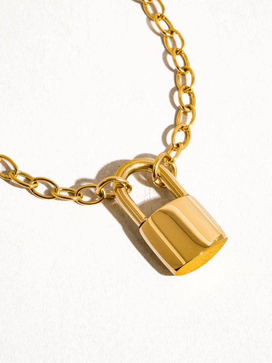 18K Gold Plating Stainless Steel Pendant Size (inch): 0.4 x 0.7 Chain Length (inch): 16 Extension Length (inch): 2"